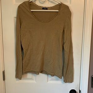 Reitmans light sweater linen cotton tan pull over